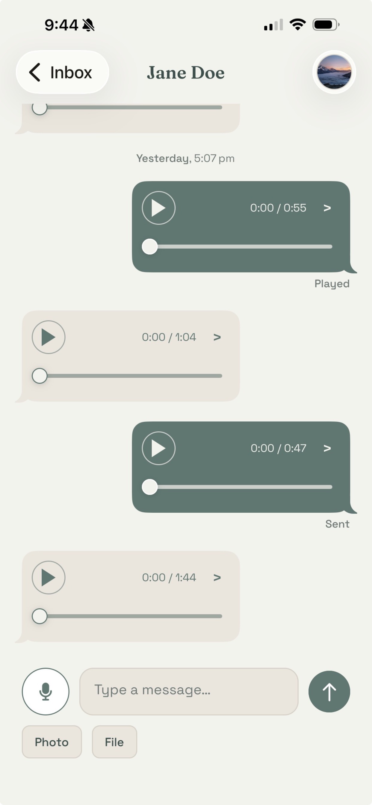 Altum Cor secure chat screen